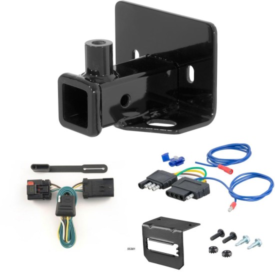 For 2006-2009 Mitsubishi Raider Trailer Hitch + Wiring 5 Pin Fits w/ Tow Prep Package Curt 13229 2 inch Tow Receiver