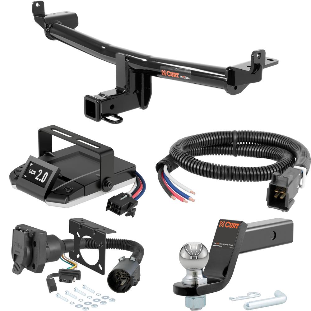 For 2015-2018 Audi Q3 Tow Package Camp n' Field Trailer Hitch + Brake Controller Curt Assure 51160 Proportional Up To 4 Axles + 7 Way Trailer Wiring Plug & 2-5/16" ball 4 inch drop Fits Models w/ Existing USCAR 7-way Curt 13238 2 inch Tow Receive