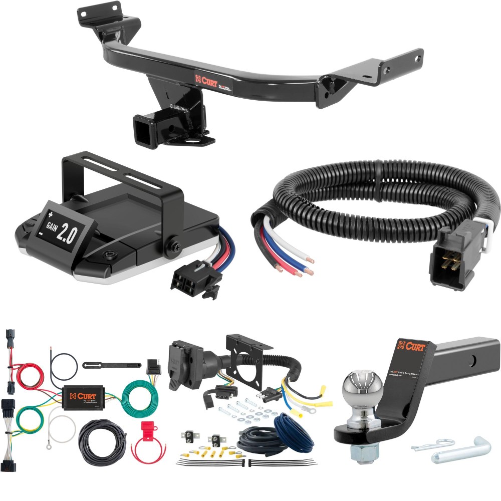 For 2017-2022 Kia Sportage Tow Package Camp n' Field Trailer Hitch + Brake Controller Curt Assure 51160 Proportional Up To 4 Axles + 7 Way Trailer Wiring Plug & 2-5/16" ball 4 inch drop Fits All Models Curt 13281 2 inch Tow Receiver For 2017-2022 Kia Sportage Tow Package Camp n' Field Trailer Hitch + Brake Controller Curt Assure 51160 Proportional Up To 4 Axles + 7 Way Trailer Wiring Plug & 2-5/16" ball 4 inch drop Fits All Models Curt 13281 2 inch Tow Receiver
