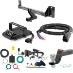For 2017-2020 Mercedes GLC43 AMG Tow Package Camp n' Field Trailer Hitch + Brake Controller Curt Assure 51160 Proportional Up To 4 Axles + 7 Way Trailer Wiring Plug & 2-5/16" ball 4 inch drop Fits Premium Package Curt 13290 2 inch Tow Receiver