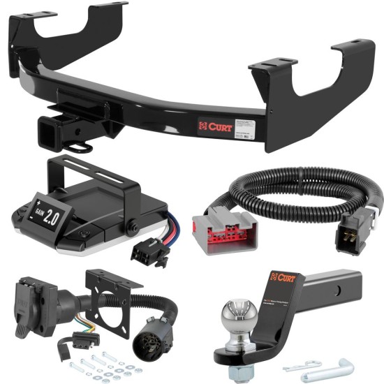 For 2008-2016 Ford F250 Super Duty Tow Package Camp n' Field Trailer Hitch + Brake Controller Curt Assure 51160 Proportional Up To 4 Axles + 7 Way Trailer Wiring Plug & 2-5/16" ball 4 inch drop Fits Models w/ USCAR 7-way Factory Connector Excludi For 2008-2016 Ford F250 Super Duty Tow Package Camp n' Field Trailer Hitch + Brake Controller Curt Assure 51160 Proportional Up To 4 Axles + 7 Way Trailer Wiring Plug & 2-5/16" ball 4 inch drop Fits Models w/ USCAR 7-way Factory Connector Excludi