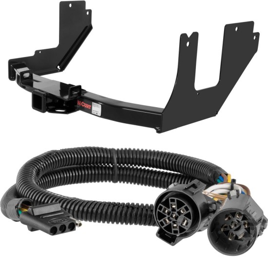 For 2005 Ford F150 Trailer Hitch + Wiring 4 Pin Fits Models w/ Existing USCAR 7-way Curt 13357 55384 2 inch Tow Receiver