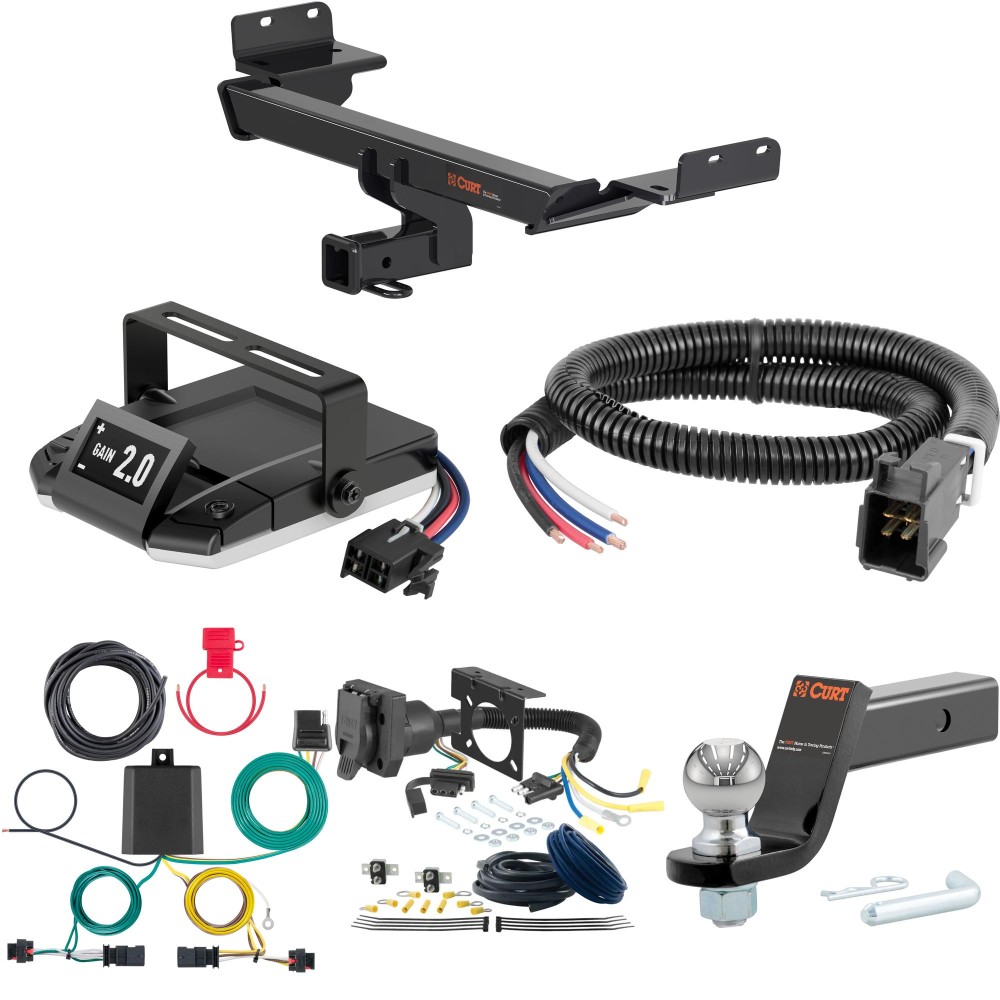For 2022-2024 Jeep Compass Tow Package Camp n' Field Trailer Hitch + Brake Controller Curt Assure 51160 Proportional Up To 4 Axles + 7 Way Trailer Wiring Plug & 2-5/16" ball 4 inch drop Fits All Models Curt 13363 2 inch Tow Receiver For 2022-2024 Jeep Compass Tow Package Camp n' Field Trailer Hitch + Brake Controller Curt Assure 51160 Proportional Up To 4 Axles + 7 Way Trailer Wiring Plug & 2-5/16" ball 4 inch drop Fits All Models Curt 13363 2 inch Tow Receiver