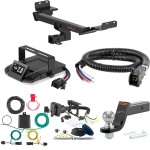 For 2022-2024 Jeep Compass Tow Package Camp n' Field Trailer Hitch + Brake Controller Curt Assure 51160 Proportional Up To 4 Axles + 7 Way Trailer Wiring Plug & 2-5/16" ball 4 inch drop Fits All Models Curt 13363 2 inch Tow Receiver For 2022-2024 Jeep Compass Tow Package Camp n' Field Trailer Hitch + Brake Controller Curt Assure 51160 Proportional Up To 4 Axles + 7 Way Trailer Wiring Plug & 2-5/16" ball 4 inch drop Fits All Models Curt 13363 2 inch Tow Receiver