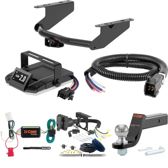 For 2019-2024 Subaru Ascent Tow Package Camp n' Field Trailer Hitch + Brake Controller Curt Assure 51160 Proportional Up To 4 Axles + 7 Way Trailer Wiring Plug & 2-5/16" ball 4 inch drop Fits All Models Curt 13400 2 inch Tow Receiver For 2019-2024 Subaru Ascent Tow Package Camp n' Field Trailer Hitch + Brake Controller Curt Assure 51160 Proportional Up To 4 Axles + 7 Way Trailer Wiring Plug & 2-5/16" ball 4 inch drop Fits All Models Curt 13400 2 inch Tow Receiver