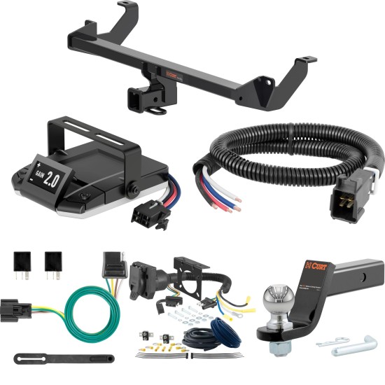 For 2019-2020 Buick Envision Tow Package Camp n' Field Trailer Hitch + Brake Controller Curt Assure 51160 Proportional Up To 4 Axles + 7 Way Trailer Wiring Plug & 2-5/16" ball 4 inch drop Fits All Models Curt 13405 2 inch Tow Receiver For 2019-2020 Buick Envision Tow Package Camp n' Field Trailer Hitch + Brake Controller Curt Assure 51160 Proportional Up To 4 Axles + 7 Way Trailer Wiring Plug & 2-5/16" ball 4 inch drop Fits All Models Curt 13405 2 inch Tow Receiver