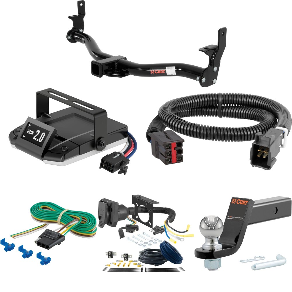 For 2001 Ford Explorer Sport Trac Tow Package Camp n' Field Trailer Hitch + Brake Controller Curt Assure 51160 Proportional Up To 4 Axles + 7 Way Trailer Wiring Plug & 2-5/16" ball 4 inch drop Fits All Models Curt 13407 2 inch Tow Receiver