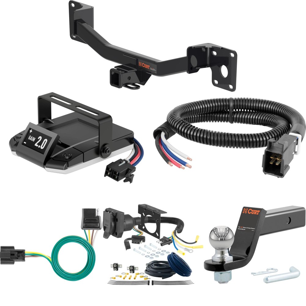 For 2019-2024 Cadillac XT4 Tow Package Camp n' Field Trailer Hitch + Brake Controller Curt Assure 51160 Proportional Up To 4 Axles + 7 Way Trailer Wiring Plug & 2-5/16" ball 4 inch drop Fits All Models Curt 13415 2 inch Tow Receiver For 2019-2024 Cadillac XT4 Tow Package Camp n' Field Trailer Hitch + Brake Controller Curt Assure 51160 Proportional Up To 4 Axles + 7 Way Trailer Wiring Plug & 2-5/16" ball 4 inch drop Fits All Models Curt 13415 2 inch Tow Receiver