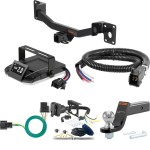 For 2019-2024 Cadillac XT4 Tow Package Camp n' Field Trailer Hitch + Brake Controller Curt Assure 51160 Proportional Up To 4 Axles + 7 Way Trailer Wiring Plug & 2-5/16" ball 4 inch drop Fits All Models Curt 13415 2 inch Tow Receiver For 2019-2024 Cadillac XT4 Tow Package Camp n' Field Trailer Hitch + Brake Controller Curt Assure 51160 Proportional Up To 4 Axles + 7 Way Trailer Wiring Plug & 2-5/16" ball 4 inch drop Fits All Models Curt 13415 2 inch Tow Receiver