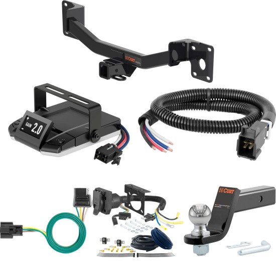 For 2019-2024 Cadillac XT4 Tow Package Camp n' Field Trailer Hitch + Brake Controller Curt Assure 51160 Proportional Up To 4 Axles + 7 Way Trailer Wiring Plug & 2-5/16" ball 4 inch drop Fits All Models Curt 13415 2 inch Tow Receiver For 2019-2024 Cadillac XT4 Tow Package Camp n' Field Trailer Hitch + Brake Controller Curt Assure 51160 Proportional Up To 4 Axles + 7 Way Trailer Wiring Plug & 2-5/16" ball 4 inch drop Fits All Models Curt 13415 2 inch Tow Receiver