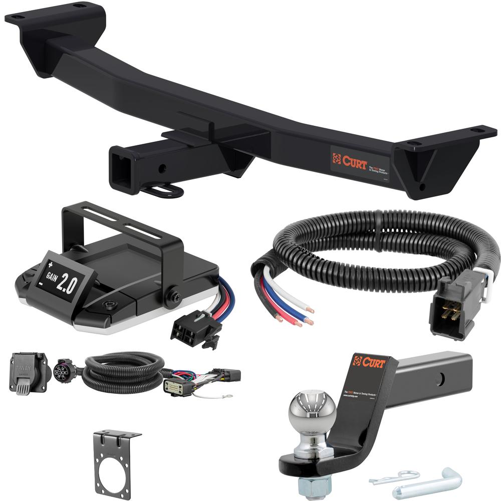 For 2019-2023 Ford Ranger Tow Package Camp n' Field Trailer Hitch + Brake Controller Curt Assure 51160 Proportional Up To 4 Axles + 7 Way Trailer Wiring Plug & 2-5/16" ball 4 inch drop Fits All Models Curt 13417 2 inch Tow Receiver For 2019-2023 Ford Ranger Tow Package Camp n' Field Trailer Hitch + Brake Controller Curt Assure 51160 Proportional Up To 4 Axles + 7 Way Trailer Wiring Plug & 2-5/16" ball 4 inch drop Fits All Models Curt 13417 2 inch Tow Receiver