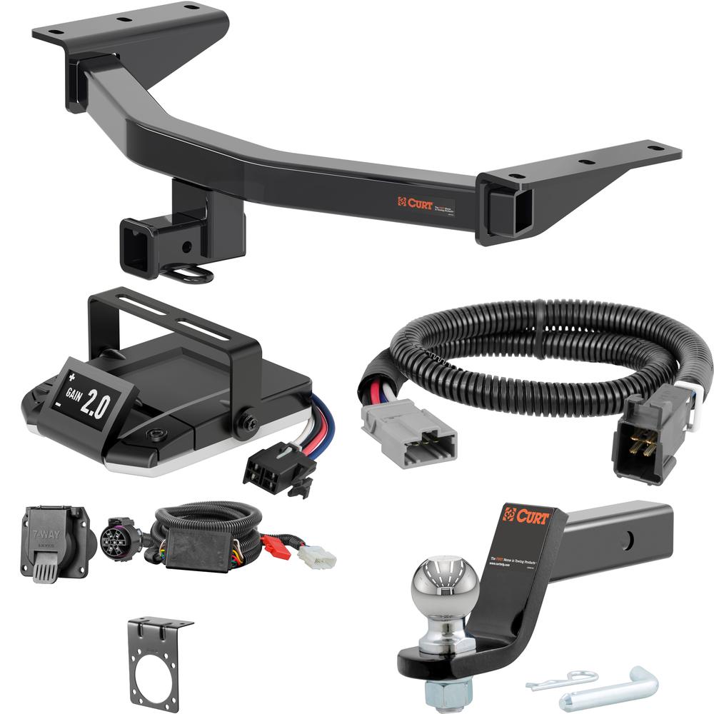 For 2019-2024 Honda Passport Tow Package Camp n' Field Trailer Hitch + Brake Controller Curt Assure 51160 Proportional Up To 4 Axles + 7 Way Trailer Wiring Plug & 2-5/16" ball 4 inch drop Fits All Models Curt 13421 2 inch Tow Receiver For 2019-2024 Honda Passport Tow Package Camp n' Field Trailer Hitch + Brake Controller Curt Assure 51160 Proportional Up To 4 Axles + 7 Way Trailer Wiring Plug & 2-5/16" ball 4 inch drop Fits All Models Curt 13421 2 inch Tow Receiver