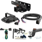 For 2007-2018 Jeep Wrangler JK Tow Package Camp n' Field Trailer Hitch + Brake Controller Curt Assure 51160 Proportional Up To 4 Axles + 7 Way Trailer Wiring Plug & 2-5/16" ball 4 inch drop Fits All Models Curt 13432 2 inch Tow Receiver For 2007-2018 Jeep Wrangler JK Tow Package Camp n' Field Trailer Hitch + Brake Controller Curt Assure 51160 Proportional Up To 4 Axles + 7 Way Trailer Wiring Plug & 2-5/16" ball 4 inch drop Fits All Models Curt 13432 2 inch Tow Receiver