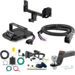 For 2019-2025 BMW X5 Tow Package Camp n' Field Trailer Hitch + Brake Controller Curt Assure 51160 Proportional Up To 4 Axles + 7 Way Trailer Wiring Plug & 2-5/16" ball 4 inch drop Except M Versions Curt 13451 2 inch Tow Receiver For 2019-2025 BMW X5 Tow Package Camp n' Field Trailer Hitch + Brake Controller Curt Assure 51160 Proportional Up To 4 Axles + 7 Way Trailer Wiring Plug & 2-5/16" ball 4 inch drop Except M Versions Curt 13451 2 inch Tow Receiver