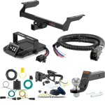 For 2023-2024 Ford Escape Tow Package Camp n' Field Trailer Hitch + Brake Controller Curt Assure 51160 Proportional Up To 4 Axles + 7 Way Trailer Wiring Plug & 2-5/16" ball 4 inch drop Except PHEV Curt 13454 2 inch Tow Receiver For 2023-2024 Ford Escape Tow Package Camp n' Field Trailer Hitch + Brake Controller Curt Assure 51160 Proportional Up To 4 Axles + 7 Way Trailer Wiring Plug & 2-5/16" ball 4 inch drop Except PHEV Curt 13454 2 inch Tow Receiver