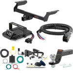 For 2020-2024 Lincoln Corsair Tow Package Camp n' Field Trailer Hitch + Brake Controller Curt Assure 51160 Proportional Up To 4 Axles + 7 Way Trailer Wiring Plug & 2-5/16" ball 4 inch drop Except PHEV Curt 13454 2 inch Tow Receiver For 2020-2024 Lincoln Corsair Tow Package Camp n' Field Trailer Hitch + Brake Controller Curt Assure 51160 Proportional Up To 4 Axles + 7 Way Trailer Wiring Plug & 2-5/16" ball 4 inch drop Except PHEV Curt 13454 2 inch Tow Receiver
