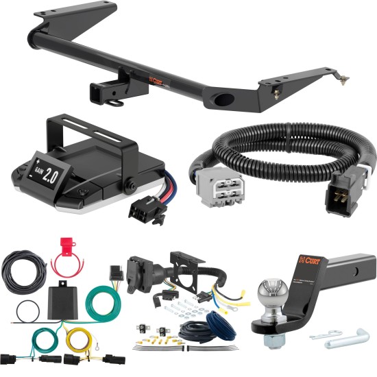 For 2017-2020 Chrysler Pacifica Tow Package Camp n' Field Trailer Hitch + Brake Controller Curt Assure 51160 Proportional Up To 4 Axles + 7 Way Trailer Wiring Plug & 2-5/16" ball 4 inch drop Fits LX Hybrid Curt 13466 2 inch Tow Receiver For 2017-2020 Chrysler Pacifica Tow Package Camp n' Field Trailer Hitch + Brake Controller Curt Assure 51160 Proportional Up To 4 Axles + 7 Way Trailer Wiring Plug & 2-5/16" ball 4 inch drop Fits LX Hybrid Curt 13466 2 inch Tow Receiver
