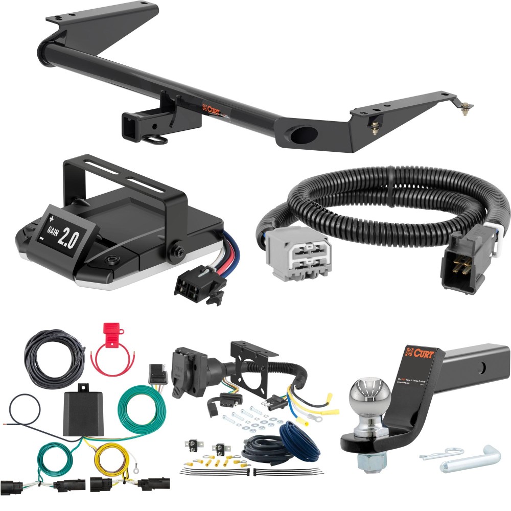 For 2021-2024 Chrysler Pacifica Tow Package Camp n' Field Trailer Hitch + Brake Controller Curt Assure 51160 Proportional Up To 4 Axles + 7 Way Trailer Wiring Plug & 2-5/16" ball 4 inch drop Fits Hybrid Curt 13466 2 inch Tow Receiver For 2021-2024 Chrysler Pacifica Tow Package Camp n' Field Trailer Hitch + Brake Controller Curt Assure 51160 Proportional Up To 4 Axles + 7 Way Trailer Wiring Plug & 2-5/16" ball 4 inch drop Fits Hybrid Curt 13466 2 inch Tow Receiver