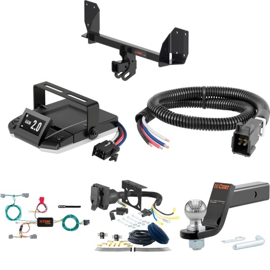 For 2018-2020 Volvo XC90 Tow Package Camp n' Field Trailer Hitch + Brake Controller Curt Assure 51160 Proportional Up To 4 Axles + 7 Way Trailer Wiring Plug & 2-5/16" ball 4 inch drop Fits All Models Curt 13467 2 inch Tow Receiver For 2018-2020 Volvo XC90 Tow Package Camp n' Field Trailer Hitch + Brake Controller Curt Assure 51160 Proportional Up To 4 Axles + 7 Way Trailer Wiring Plug & 2-5/16" ball 4 inch drop Fits All Models Curt 13467 2 inch Tow Receiver