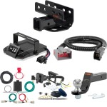 For 2021-2024 Ford Bronco Tow Package Camp n' Field Trailer Hitch + Brake Controller Curt Assure 51160 Proportional Up To 4 Axles + 7 Way Trailer Wiring Plug & 2-5/16" ball 4 inch drop Fits Models w/ LED Taillights Excluding factory receiver Curt