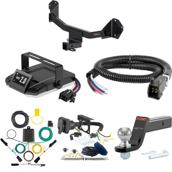 For 2022-2023 Chevy Bolt EUV Tow Package Camp n' Field Trailer Hitch + Brake Controller Curt Assure 51160 Proportional Up To 4 Axles + 7 Way Trailer Wiring Plug & 2-5/16" ball 4 inch drop Fits All Models Curt 13495 2 inch Tow Receiver For 2022-2023 Chevy Bolt EUV Tow Package Camp n' Field Trailer Hitch + Brake Controller Curt Assure 51160 Proportional Up To 4 Axles + 7 Way Trailer Wiring Plug & 2-5/16" ball 4 inch drop Fits All Models Curt 13495 2 inch Tow Receiver
