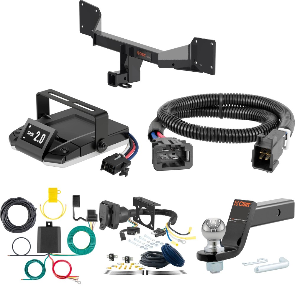 For 2018-2024 Audi Q5 Tow Package Camp n' Field Trailer Hitch + Brake Controller Curt Assure 51160 Proportional Up To 4 Axles + 7 Way Trailer Wiring Plug & 2-5/16" ball 4 inch drop Fits All Models Curt 13499 2 inch Tow Receiver For 2018-2024 Audi Q5 Tow Package Camp n' Field Trailer Hitch + Brake Controller Curt Assure 51160 Proportional Up To 4 Axles + 7 Way Trailer Wiring Plug & 2-5/16" ball 4 inch drop Fits All Models Curt 13499 2 inch Tow Receiver