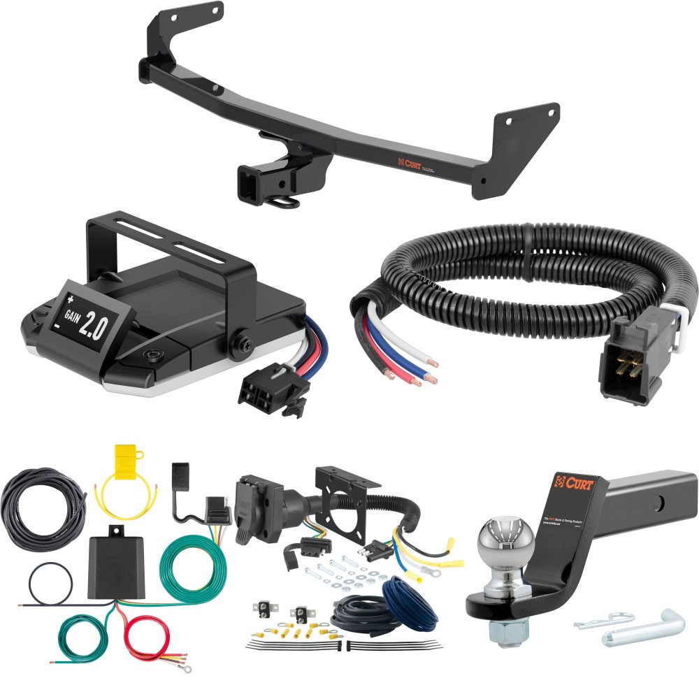 For 2022 Kia Niro EV Tow Package Camp n' Field Trailer Hitch + Brake Controller Curt Assure 51160 Proportional Up To 4 Axles + 7 Way Trailer Wiring Plug & 2-5/16" ball 4 inch drop Except Plug-In-Hybrid Curt 13531 2 inch Tow Receiver For 2022 Kia Niro EV Tow Package Camp n' Field Trailer Hitch + Brake Controller Curt Assure 51160 Proportional Up To 4 Axles + 7 Way Trailer Wiring Plug & 2-5/16" ball 4 inch drop Except Plug-In-Hybrid Curt 13531 2 inch Tow Receiver