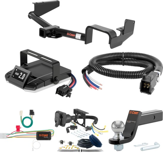 For 2008-2013 Toyota Highlander Tow Package Camp n' Field Trailer Hitch + Brake Controller Curt Assure 51160 Proportional Up To 4 Axles + 7 Way Trailer Wiring Plug & 2-5/16" ball 4 inch drop Fits All Models Curt 13534 2 inch Tow Receiver For 2008-2013 Toyota Highlander Tow Package Camp n' Field Trailer Hitch + Brake Controller Curt Assure 51160 Proportional Up To 4 Axles + 7 Way Trailer Wiring Plug & 2-5/16" ball 4 inch drop Fits All Models Curt 13534 2 inch Tow Receiver
