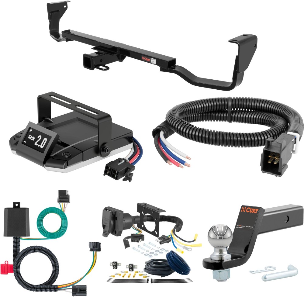 For 2007-2012 Hyundai Veracruz Tow Package Camp n' Field Trailer Hitch + Brake Controller Curt Assure 51160 Proportional Up To 4 Axles + 7 Way Trailer Wiring Plug & 2-5/16" ball 4 inch drop Fits All Models Curt 13545 2 inch Tow Receiver For 2007-2012 Hyundai Veracruz Tow Package Camp n' Field Trailer Hitch + Brake Controller Curt Assure 51160 Proportional Up To 4 Axles + 7 Way Trailer Wiring Plug & 2-5/16" ball 4 inch drop Fits All Models Curt 13545 2 inch Tow Receiver