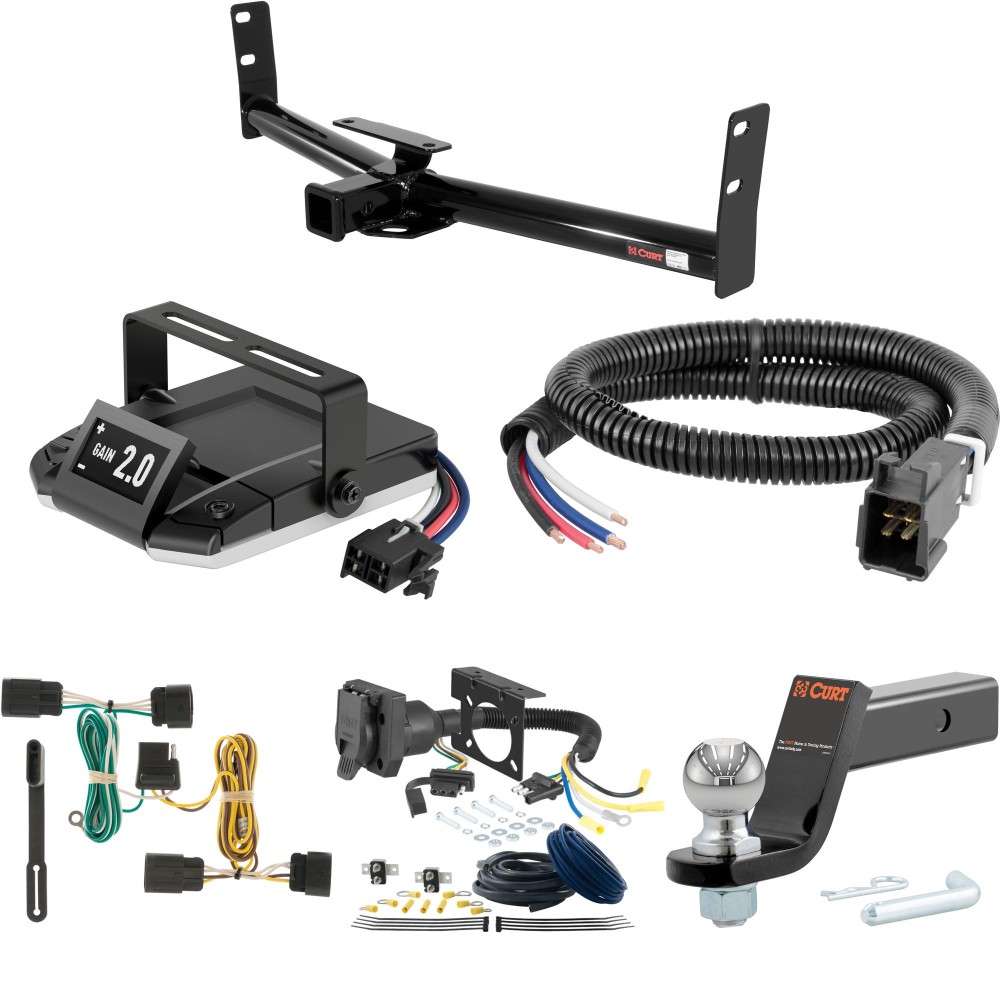 For 2010-2017 GMC Terrain Tow Package Camp n' Field Trailer Hitch + Brake Controller Curt Assure 51160 Proportional Up To 4 Axles + 7 Way Trailer Wiring Plug & 2-5/16" ball 4 inch drop Fits All Models Curt 13591 2 inch Tow Receiver For 2010-2017 GMC Terrain Tow Package Camp n' Field Trailer Hitch + Brake Controller Curt Assure 51160 Proportional Up To 4 Axles + 7 Way Trailer Wiring Plug & 2-5/16" ball 4 inch drop Fits All Models Curt 13591 2 inch Tow Receiver
