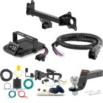 For 2020-2023 Tesla Y Tow Package Camp n' Field Trailer Hitch + Brake Controller Curt Assure 51160 Proportional Up To 4 Axles + 7 Way Trailer Wiring Plug & 2-5/16" ball 4 inch drop Fits All Models Curt 13598 2 inch Tow Receiver For 2020-2023 Tesla Y Tow Package Camp n' Field Trailer Hitch + Brake Controller Curt Assure 51160 Proportional Up To 4 Axles + 7 Way Trailer Wiring Plug & 2-5/16" ball 4 inch drop Fits All Models Curt 13598 2 inch Tow Receiver