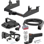 For 2020-2024 GMC Sierra 2500 HD Tow Package Camp n' Field Trailer Hitch + Brake Controller Curt Assure 51160 Proportional Up To 4 Axles + 7 Way Trailer Wiring Plug & 2-5/16" ball 4 inch drop Except factory receiver Curt 14005 2 inch Tow Receiver For 2020-2024 GMC Sierra 2500 HD Tow Package Camp n' Field Trailer Hitch + Brake Controller Curt Assure 51160 Proportional Up To 4 Axles + 7 Way Trailer Wiring Plug & 2-5/16" ball 4 inch drop Except factory receiver Curt 14005 2 inch Tow Receiver