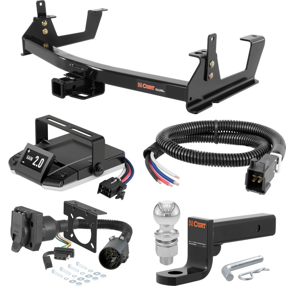 For 2015-2019 GMC Sierra 2500 HD Tow Package Camp n' Field Trailer Hitch + Brake Controller Curt Assure 51160 Proportional Up To 4 Axles + 7 Way Trailer Wiring Plug & 2-5/16" ball 4 inch drop Fits 8' bed except factory hitch Tommy Gate lift or ca For 2015-2019 GMC Sierra 2500 HD Tow Package Camp n' Field Trailer Hitch + Brake Controller Curt Assure 51160 Proportional Up To 4 Axles + 7 Way Trailer Wiring Plug & 2-5/16" ball 4 inch drop Fits 8' bed except factory hitch Tommy Gate lift or ca