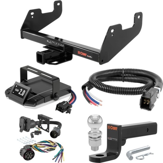For 2022-2024 Ford F150 Tow Package Camp n' Field Trailer Hitch + Brake Controller Curt Assure 51160 Proportional Up To 4 Axles + 7 Way Trailer Wiring Plug & 2-5/16" ball 4 inch drop Fits Models w/o factory hitch except Police Responder w/ LED Ta For 2022-2024 Ford F150 Tow Package Camp n' Field Trailer Hitch + Brake Controller Curt Assure 51160 Proportional Up To 4 Axles + 7 Way Trailer Wiring Plug & 2-5/16" ball 4 inch drop Fits Models w/o factory hitch except Police Responder w/ LED Ta