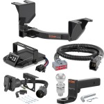For 2022 Chevy Silverado 1500 LTD Tow Package Camp n' Field Trailer Hitch + Brake Controller Curt Assure 51160 Proportional Up To 4 Axles + 7 Way Trailer Wiring Plug & 2-5/16" ball 4 inch drop Except factory receiver Curt 14019 2 inch Tow Receive