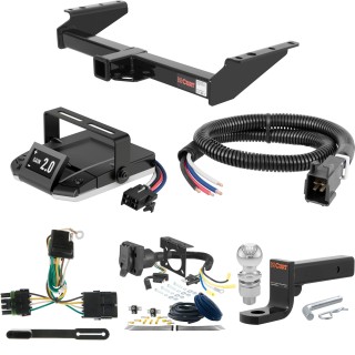 For 1999-2000 Cadillac Escalade Tow Package Camp n' Field Trailer Hitch + Brake Controller Curt Assure 51160 Proportional Up To 4 Axles + 7 Way Trailer Wiring Plug & 2-5/16" ball 4 inch drop Fits All Models Curt 14029 2 inch Tow Receiver For 1999-2000 Cadillac Escalade Tow Package Camp n' Field Trailer Hitch + Brake Controller Curt Assure 51160 Proportional Up To 4 Axles + 7 Way Trailer Wiring Plug & 2-5/16" ball 4 inch drop Fits All Models Curt 14029 2 inch Tow Receiver