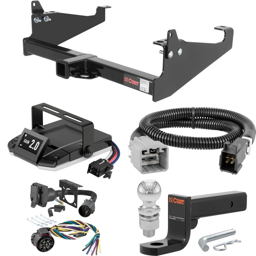 For 2005-2007 Ford F350 Super Duty Tow Package Camp n' Field Trailer Hitch + Brake Controller Curt Assure 51160 Proportional Up To 4 Axles + 7 Way Trailer Wiring Plug & 2-5/16" ball 4 inch drop Fits Cab & Chassis w/ 34" Frame w/o Factory For 2005-2007 Ford F350 Super Duty Tow Package Camp n' Field Trailer Hitch + Brake Controller Curt Assure 51160 Proportional Up To 4 Axles + 7 Way Trailer Wiring Plug & 2-5/16" ball 4 inch drop Fits Cab & Chassis w/ 34" Frame w/o Factory