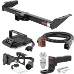 For 2002 Cadillac Escalade Tow Package Camp n' Field Trailer Hitch + Brake Controller Curt Assure 51160 Proportional Up To 4 Axles + 7 Way Trailer Wiring Plug & 2-5/16" ball 4 inch drop Fits All Models Curt 14080 2 inch Tow Receiver For 2002 Cadillac Escalade Tow Package Camp n' Field Trailer Hitch + Brake Controller Curt Assure 51160 Proportional Up To 4 Axles + 7 Way Trailer Wiring Plug & 2-5/16" ball 4 inch drop Fits All Models Curt 14080 2 inch Tow Receiver
