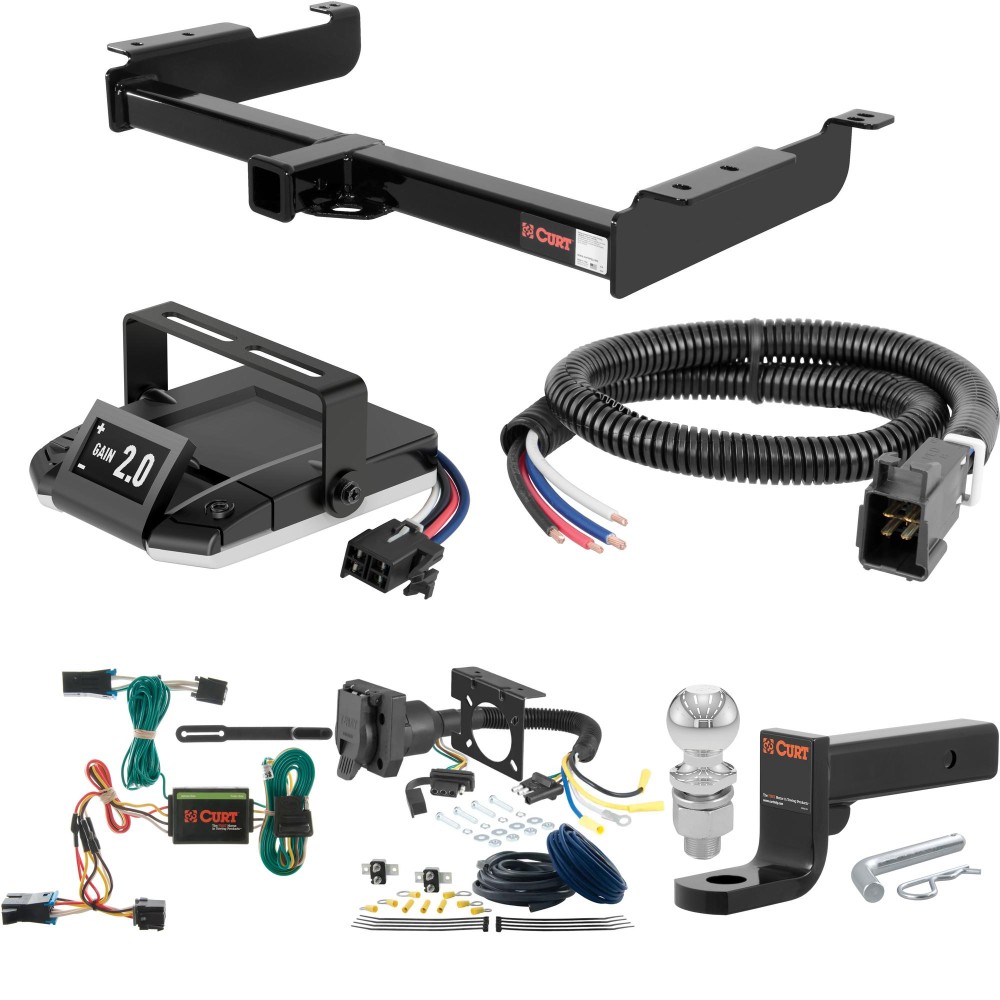 For 1996-1999 GMC Savana 2500 Tow Package Camp n' Field Trailer Hitch + Brake Controller Curt Assure 51160 Proportional Up To 4 Axles + 7 Way Trailer Wiring Plug & 2-5/16" ball 4 inch drop Fits All Models Curt 14090 2 inch Tow Receiver For 1996-1999 GMC Savana 2500 Tow Package Camp n' Field Trailer Hitch + Brake Controller Curt Assure 51160 Proportional Up To 4 Axles + 7 Way Trailer Wiring Plug & 2-5/16" ball 4 inch drop Fits All Models Curt 14090 2 inch Tow Receiver