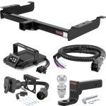 For 2003-2024 Chevy Express 2500 Tow Package Camp n' Field Trailer Hitch + Brake Controller Curt Assure 51160 Proportional Up To 4 Axles + 7 Way Trailer Wiring Plug & 2-5/16" ball 4 inch drop Fits Models w/ Existing USCAR 7-way Curt 14090 2 inch 