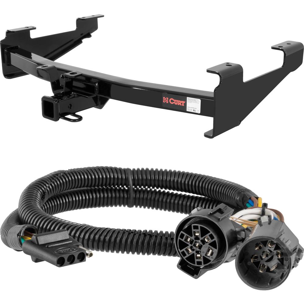 For 2007 GMC Sierra 2500 HD Classic Trailer Hitch + Wiring 4 Pin Except Tommy Gate lift or cab & chassis Except factory receiver Curt 14211 55384 2 inch Tow Receiver