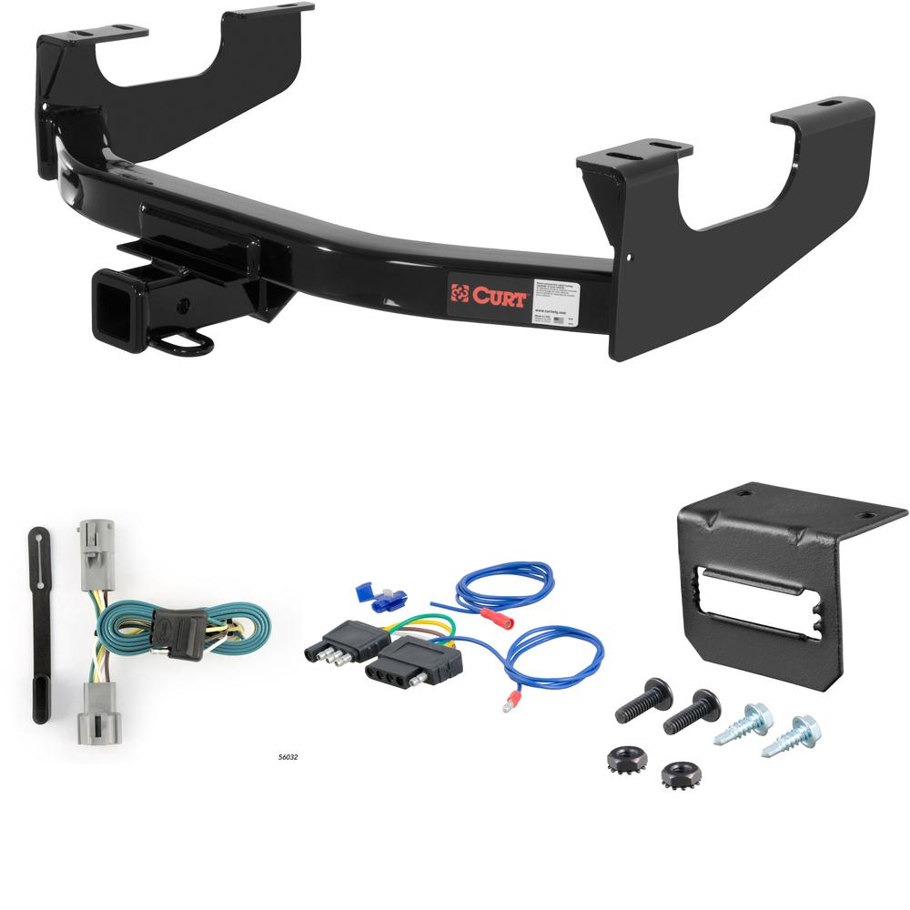 For 2005-2007 Ford F250 Super Duty Trailer Hitch + Wiring 5 Pin Fits Models w/o Factory Connector Excluding Cab & Chassis Curt 14355 2 inch Tow Receiver