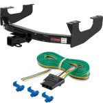 For 1999-2002 Ford F250 Super Duty Trailer Hitch + Wiring 4 Pin Fits Models w/o Factory Connector Except Cab & Chassis Curt 14355 58044 2 inch Tow Receiver