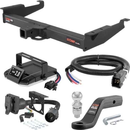 For 2003-2024 Chevy Express 2500 Tow Package Camp n' Field Trailer Hitch + Brake Controller Curt Assure 51160 Proportional Up To 4 Axles + 7 Way Trailer Wiring Plug & 2-5/16" ball 4 inch drop Fits Models w/ Existing USCAR 7-way Curt 15320 2 inch For 2003-2024 Chevy Express 2500 Tow Package Camp n' Field Trailer Hitch + Brake Controller Curt Assure 51160 Proportional Up To 4 Axles + 7 Way Trailer Wiring Plug & 2-5/16" ball 4 inch drop Fits Models w/ Existing USCAR 7-way Curt 15320 2 inch