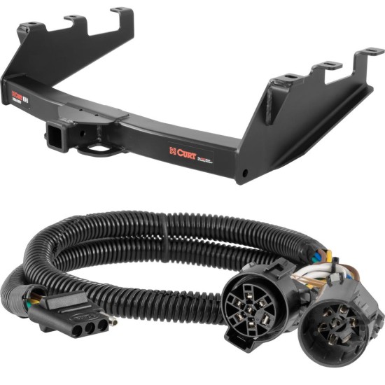 For 2007 GMC Sierra 1500 Classic Trailer Hitch + Wiring 4 Pin Fits All Models Curt 15323 55384 2 inch Tow Receiver