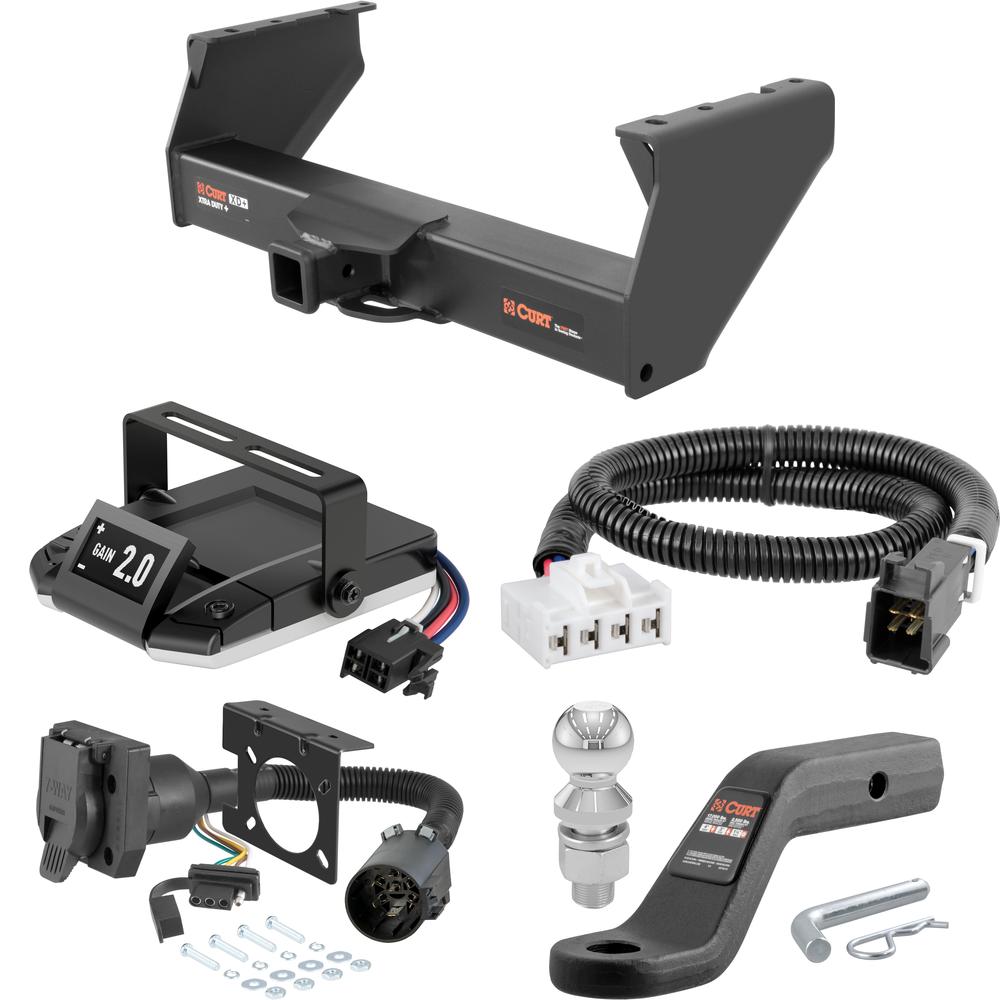 For 2007-2009 Dodge Ram 3500 Tow Package Camp n' Field Trailer Hitch + Brake Controller Curt Assure 51160 Proportional Up To 4 Axles + 7 Way Trailer Wiring Plug & 2-5/16" ball 4 inch drop Fits Models w/ USCAR 7-way Factory Connector Cab & Cha For 2007-2009 Dodge Ram 3500 Tow Package Camp n' Field Trailer Hitch + Brake Controller Curt Assure 51160 Proportional Up To 4 Axles + 7 Way Trailer Wiring Plug & 2-5/16" ball 4 inch drop Fits Models w/ USCAR 7-way Factory Connector Cab & Cha