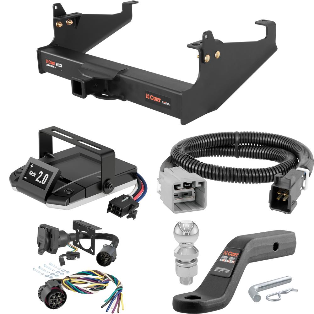 For 2005-2007 Ford F350 Super Duty Tow Package Camp n' Field Trailer Hitch + Brake Controller Curt Assure 51160 Proportional Up To 4 Axles + 7 Way Trailer Wiring Plug & 2-5/16" ball 4 inch drop Fits Cab & Chassis w/ 34" Frame w/o Factory For 2005-2007 Ford F350 Super Duty Tow Package Camp n' Field Trailer Hitch + Brake Controller Curt Assure 51160 Proportional Up To 4 Axles + 7 Way Trailer Wiring Plug & 2-5/16" ball 4 inch drop Fits Cab & Chassis w/ 34" Frame w/o Factory