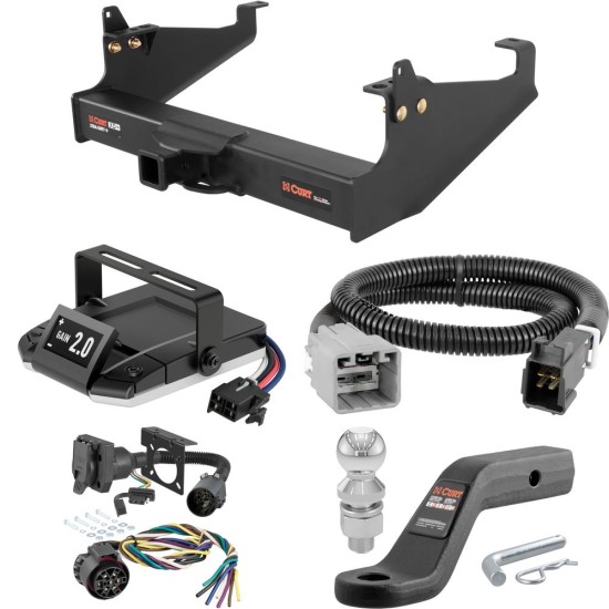 For 2005-2007 Ford F350 Super Duty Tow Package Camp n' Field Trailer Hitch + Brake Controller Curt Assure 51160 Proportional Up To 4 Axles + 7 Way Trailer Wiring Plug & 2-5/16" ball 4 inch drop Fits Cab & Chassis w/ 34" Frame w/o Factory For 2005-2007 Ford F350 Super Duty Tow Package Camp n' Field Trailer Hitch + Brake Controller Curt Assure 51160 Proportional Up To 4 Axles + 7 Way Trailer Wiring Plug & 2-5/16" ball 4 inch drop Fits Cab & Chassis w/ 34" Frame w/o Factory