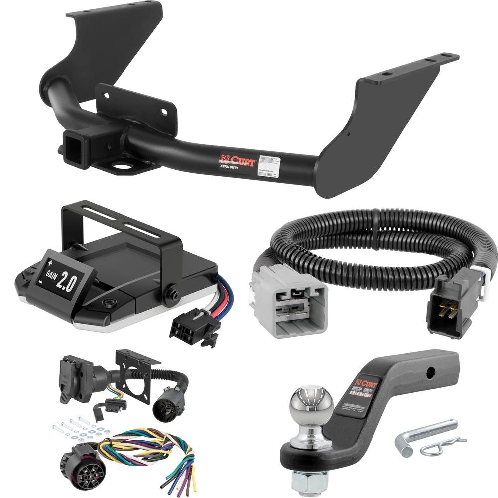 For 2019-2024 Ram 1500 Classic Tow Package Camp n' Field Trailer Hitch + Brake Controller Curt Assure 51160 Proportional Up To 4 Axles + 7 Way Trailer Wiring Plug & 2-5/16" ball 4 inch drop Except factory receiver Curt 15572 2 inch Tow Receiver