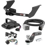 For 2019-2024 Ram 1500 Classic Tow Package Camp n' Field Trailer Hitch + Brake Controller Curt Assure 51160 Proportional Up To 4 Axles + 7 Way Trailer Wiring Plug & 2-5/16" ball 4 inch drop Except factory receiver Curt 15572 2 inch Tow Receiver